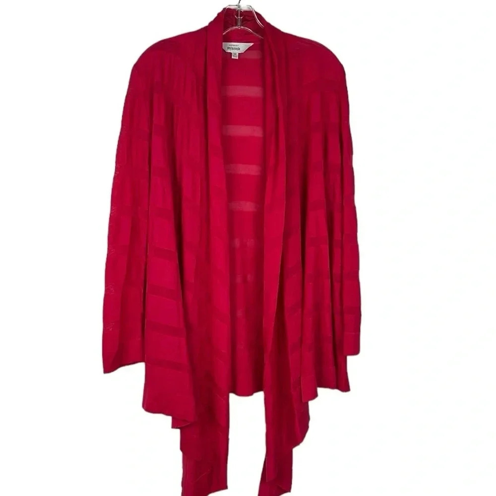 Exclusively Misook Open Drape Flowy Waterfall
Cardigan Asymmetrical Fuchsia Sz M